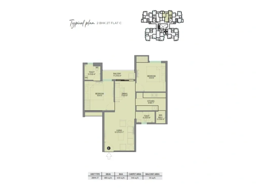 2BHK+2T